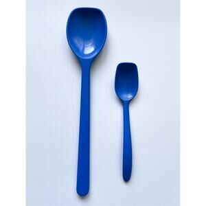 Vintage MCM Rosti Danish Designs Blue Melamine Spoons Set of 2